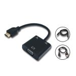 HDMI Male to VGA Female w. 3.5mm Audio and Micro USB Cable Included