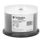 Verbatim DVD-R 4.7GB 8X DataLifePlus White Thermal Printable  Hub Printable - 50pk Spindle - Thermal Printable