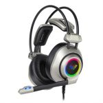 AULA S600 Gray 7.1 Gaming Headset with LED illumination& Noise-canceling Light weight designSoft and Durable Cloth Earpads Surro