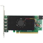 HighPoint RocketU 1444C PCIe 3.0 x16 USB 3.2 20Gb/s Host Controller - PCI Express 3.0 x16 - Plug-in Card - 4 USB Port(s) - UASP Support - PC  Mac  Linux