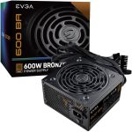 EVGA 100-BA-0600-K1 600 BA Power Supply 600W 80+ Bronze Rated Black Cables 120mm Fan Black