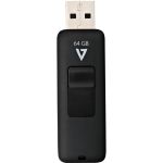V7 64GB USB 2.0 Flash Drive - With Retractable USB connector - 64 GB - USB 2.0 - 15 MB/s Read Speed - 5.50 MB/s Write Speed - Black - 5 Year Warranty