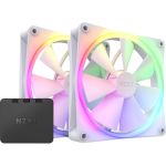 NZXT RF-R14DF-W1 F140 RGB 140mm Fan White 2-Pack 500-1800 RPM 18x Programmable RGB LEDs NZXT CAM Controller
