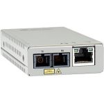 Allied Telesis MMC200/SC Transceiver/Media Converter - 1 x Network (RJ-45) - 1 x SC Ports - Multi-mode - Fast Ethernet - 10/100Base-TX  100Base-FX - 1.24 Mile - AC Adapter - Wall Mounta