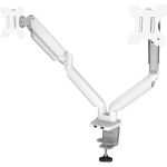Fellowes Platinum Series Dual Monitor Arm - White - 2 Display(s) Supported - 27in Screen Support - 40 lb Load Capacity - 1 Each