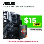 Asus + AMD 5000 CPU Bundle ($15 off)