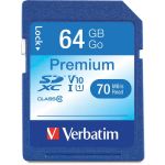Verbatim 64GB Premium SDXC Memory Card  UHS-I Class 10 - Class 10/UHS-I (U1) - 90 MB/s Read1 Pack - 300x Memory Speed