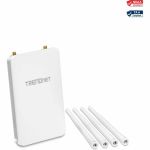 TRENDnet 5 DBI Wireless AC1300 Outdoor PoE+ Omni-Directional Access Point; TEW-841APBO; 4 X 5 DBI Omni Directional Antennas; Point-to-Point & Point-to-Multi-Point WiFi Bridging; IEEE 80