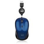 Adesso iMouse S8L - USB Illuminated Retractable Mini Mouse - Optical - Cable - Blue - USB 2.0 - 1600 dpi - Scroll Wheel - 3 Button(s) - Symmetrical