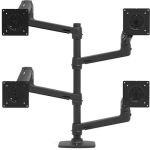 Ergotron Mounting Arm for Monitor  Notebook  LCD Display - Matte Black - Height Adjustable - 4 Display(s) Supported - 25 lb Load Capacity - 100 x 100  75 x 75 - VESA Mount Compatible