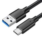 USB 3.2 A to USB-C M/M Cable 10Gbps 3A 20V/60W 0.2M(8in) Black