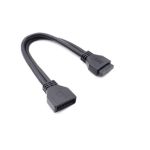 USB 19/20 Pin Male to Female Motherboard Extension Cable 25CM Black