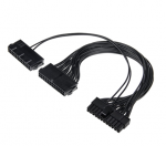 Dual PSU 24-Pin ATX Motherboard Adapter ExtensionCable 11.8in Black