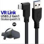 USB 3.2 Gen1 AM to Type C Right Angle Cable 5M 16'Black Supports  Oculus Quest2 Link/VR Cable