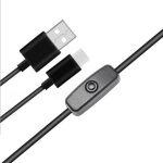 USB-A to USB-C Cable 4.9' Blackw/ On/Off Switch M/M