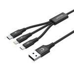 Unitek C14049BK 1.2M(3.9') 3-in-1 USB Charging Cable (Lightning/Type-c/Micro USB)