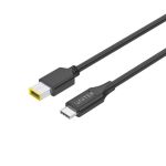 UNITEK C14115BK-1.8M 65W USB-C to Rectangle Jack 11.0mmx4.5mm Charging Cable for Lenovo Laptops 20AWGx2C OD: 4.0+/-0.15mm