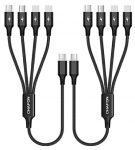 4 in 1 Multi Charging Cable with Type C/Micro USB4' Black