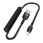 Coiled Lightning Cable Black