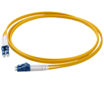 Fiber Patch Cord LC/UPC-LC/UPC SM 3M (10') Yellow-G652D Duplex 3.0mm PVC 10Gpbs