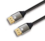 DP2.1 Cable M-M 30AWG Gold Plated UHBR10 40G with 40G DPID Cotton braided Suppor 8K@60Hz 3ft Black