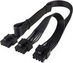 EPS/ATX 8 Pin to Dual PCI-e 8 Pin power cable 26.5 Inches for Corsair RMX /Axi/Hxi