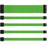 Nylon Braided Green PSU Extension Cable Kit 30cm/1' 18AWG - 1 x 24pin + 2 x 8pin (CPU 4+4) + 2 x 8pin (PCIe 6+2)