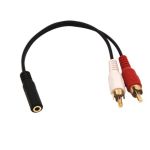 3.5mm Audio Female to 2 RCA Male Stereo Cable20cm(0.65ft)Black
