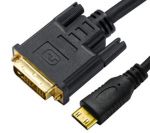 Mini HDM Male to DVI-D (18+1) Male Black Cable6.5' (2M)