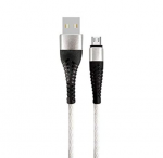 Nylon Braid Micro USB Cable 6.5ft Silver