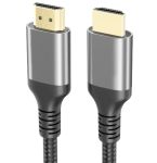 HDMI Cable M/M With Cotton Braiding & Gold Plated Support for 8K@60Hz and 4K@120Hz 6.5ft Grey