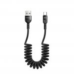 USB A to USB C Coild Cable Support QC4.0/3.0 6ft Black