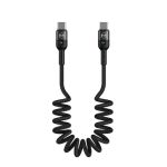 USB C to USB C 60W PD Coild Cable 6ft Black