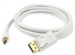 Mini DP M to DP M 1.2 Cable 3' White Golden PlatedSupport 4K*2K