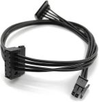 Mini 4Pin to 2xRight-Angle 15Pin SATA PowerAdapter Cable for Motherboards&Hard Drives 18inch Black