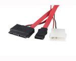 Micro SATA to SATA 7P w. LP4 Power Adapter F/F12in Cable