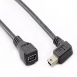 Mini USB Male to Mini USB Female Cable with Bend1ft