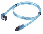 SATAII Cable Straight to Right Angle 18in  Bluew/ Metal Latch
