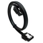 SATAII Cable Straight to Right Angle 18in Blackw/ Metal Latch 18in Black