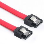 SATA3 6Gbit/s Cable w/Metal Latch M/M 10in RedStraight to Straight