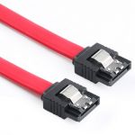 SATA3 6Gbit/s Cable w/Metal Latch M/M 18in RedStraight to Straight