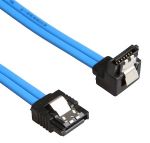 SATA3 6Gb/s Straight to Right Angle M/M 12in BlueCable w/Metal Latch