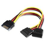 SATA Power Y Splitter Cable Adapter 1*M/2*F 6in