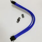 Nylon Braided Blue PSU 8pin (6+2) PCIe Extension Cable 30cm/1' 18AWG