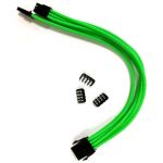 Nylon Braided Green PSU 8pin (6+2) PCIe Extension Cable 30cm/1' 18AWG