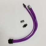 Nylon Braided Purple PSU 8pin (6+2) PCIe Extension Cable 30cm/1' 18AWG