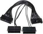 24Pin 20+4Pin Triple PSU ATX Power Supply Adapter Cable 18AWG Wire 11.81inch Black