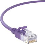 Cat6a SLIM UTP 30AWG Cable 1' Purple 
