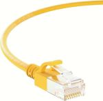 Cat6a SLIM UTP Cable 7' Yellow 30AWG