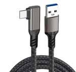 USB-A to Angled USB-C M/M Braided Cable 2M (6.6')